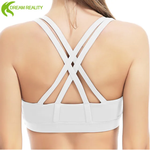 Оптовая продажа, пикантная женская спортивная одежда без рисунка, бюстгальтер для йоги с полной чашкой, недорогой бюстгальтер для тенниса