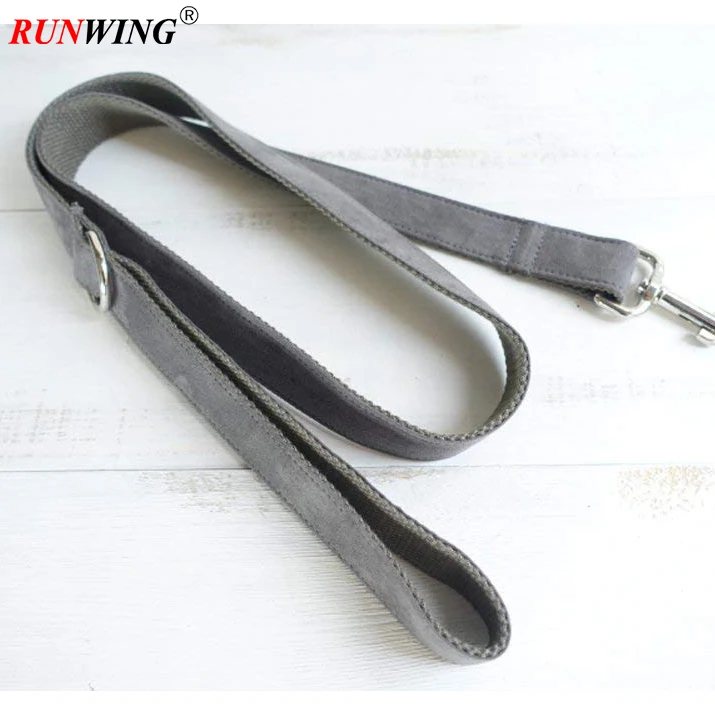 Double Layers Linen/Nylon Fabric Soft Dog Collar and Leash Set