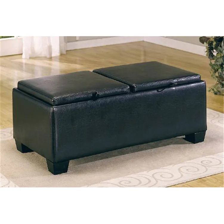 Широкий сорт Гостиная скамейка загар кожа мягкий куб ottoman