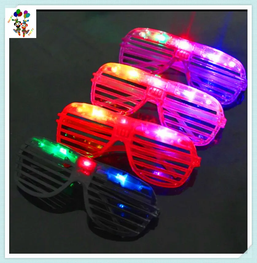 Cheap Plastic Shutter Shades Blinking Light Up Flashing Led Party Glasses HPC-3607