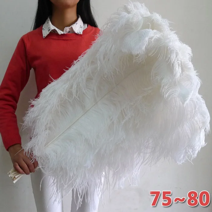 AYFOF--21 75-80cm selected top quality large white ostrich feathers for sale