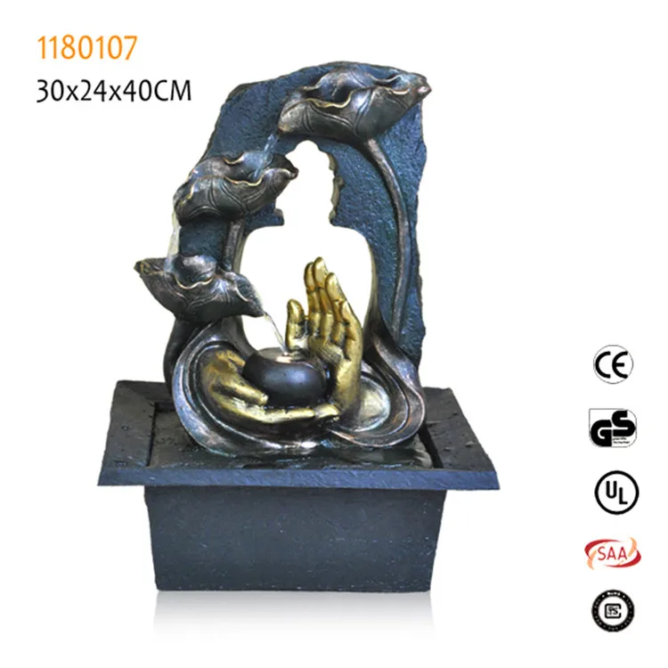
China manufacturer resin buddha religious water fountain 