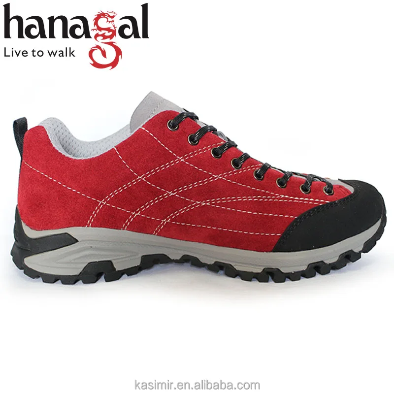 Men low cut waterproof suede leather trekking hiking shoes