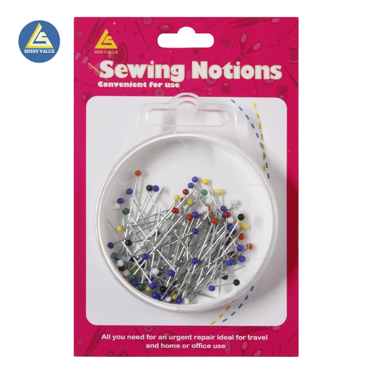 Plastic colorful Glass Head Pins Straight Dressmaker Pins for Sewing Craft