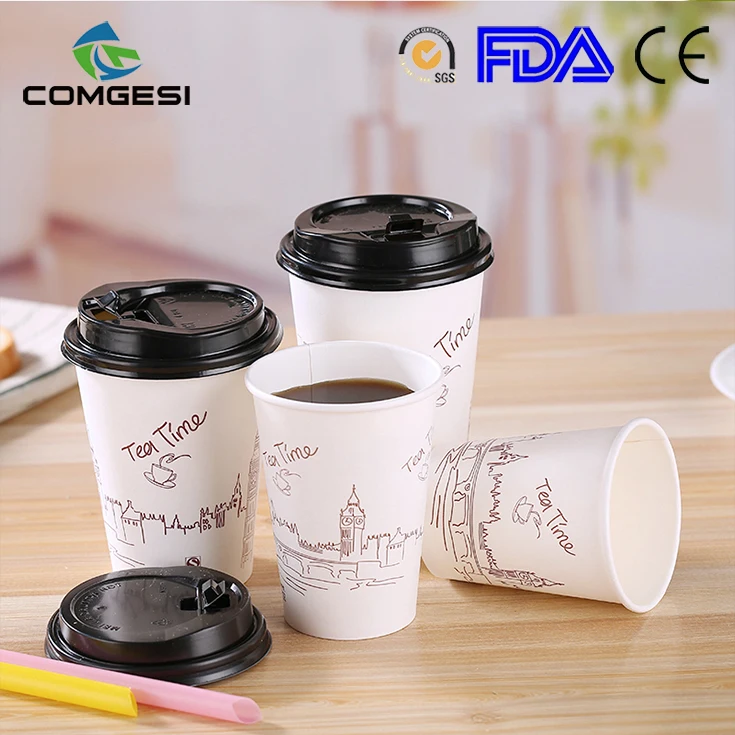 
Wholesale top quality insulated 12 oz black coffee paper cup for party disposable logo printing free sample factory price 