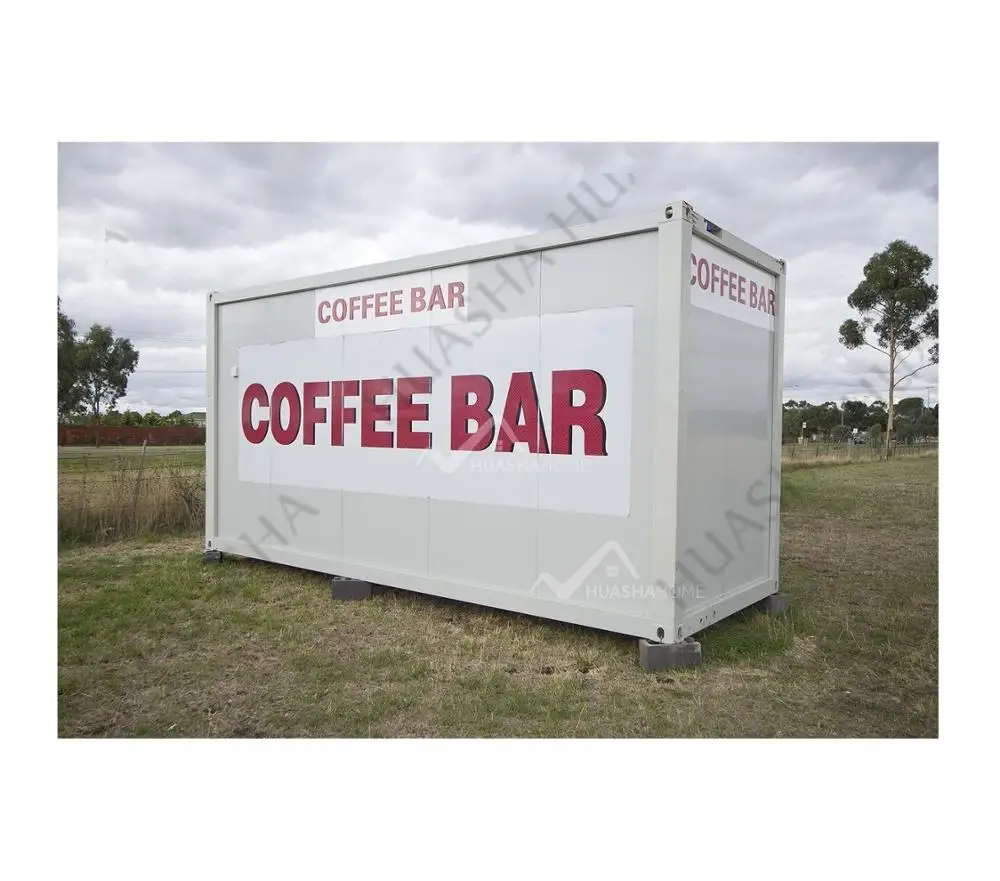 outdoor mobile prefab mall coffee shop kiosk design with counter for sale