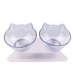 Hot non-slip cat ear oblique feeding water food pet bowl