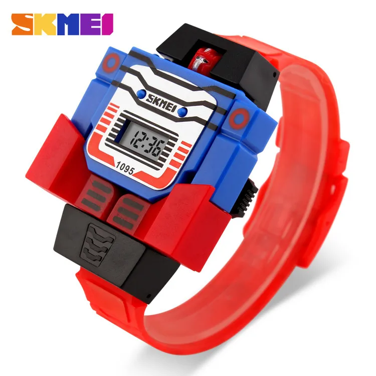 Christmas gift SKMEI 1095 wholesale hand watch children plastic band four colors supermen kids digital watches