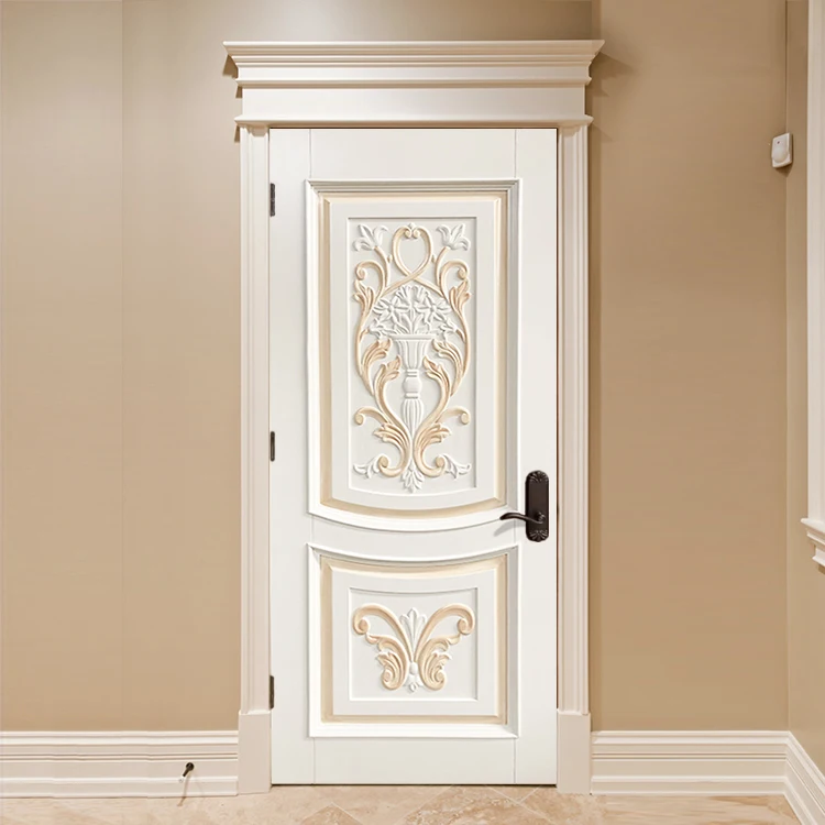 
Prettywood Beautiful Hand Carved Flower Modern Home Main Entrance Design Wooden Door 