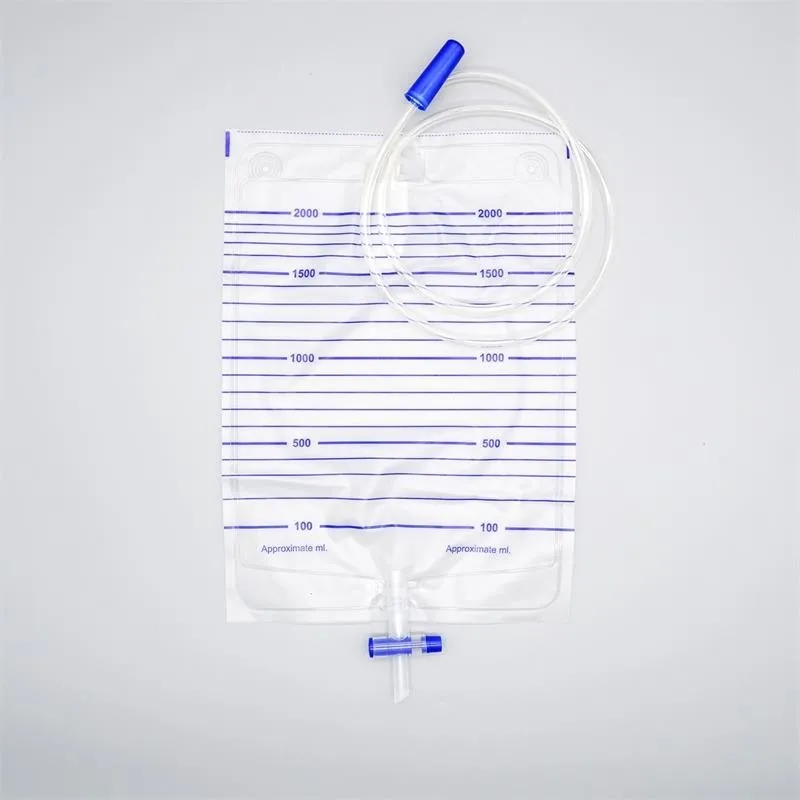 
TUV CE ISO13485 Disposable Drainage bag/urine bag T valve push pull 2000ml 