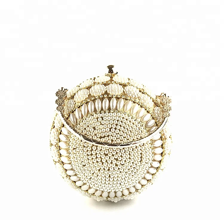 High quality handmade round shape beaded bag made in china OC3748