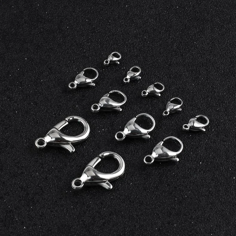 OUMI Curved Lobster Clasps Lobster Claw Clasps DIY Jewelry Fastener Hook Necklace DIY Fasteners Silver Plated 7x12mm ZZL-000113