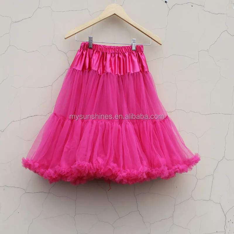Plus Size Chiffon Teen Fluffy Adult Tutu Pettiskirt Turquoise Long Tulle Skirt Women