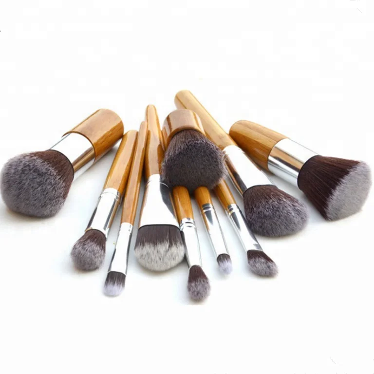 
Cruelty free makeup brushes hot selling bamboo brush with bag 