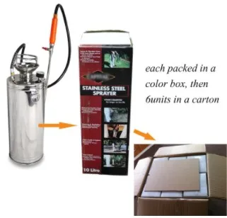 Stainless steel knapsack sprayer SUS304 mist sprayer 10L pressure spray slivery farm spray brass nozzle spray