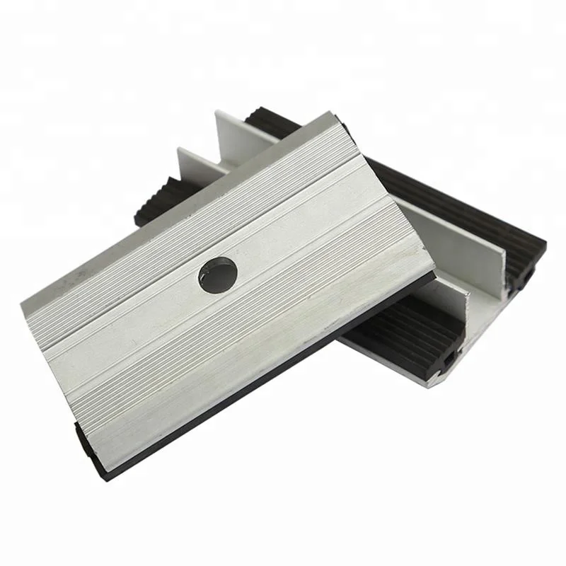 Thin film clamp with 7.2mm thick  solar panel with adjustable thickness