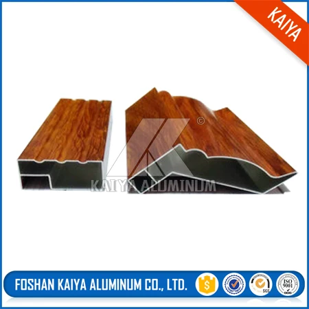 Aluminum Furniture Kitchen Wardrobe Profiles 3d Wood Grain Aluminium Profile in Factory Good Price