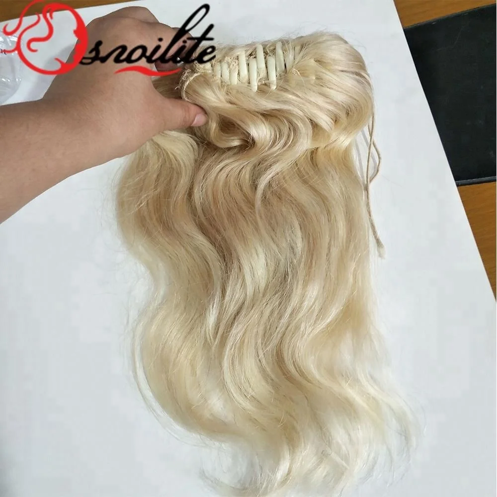Русская блондинка заколка для волос наращивание конского хвоста