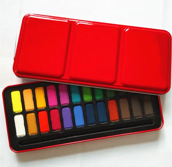 Manufacturer supply  high quality 24pcs water color solid watercolors  with EN71 ASTM test