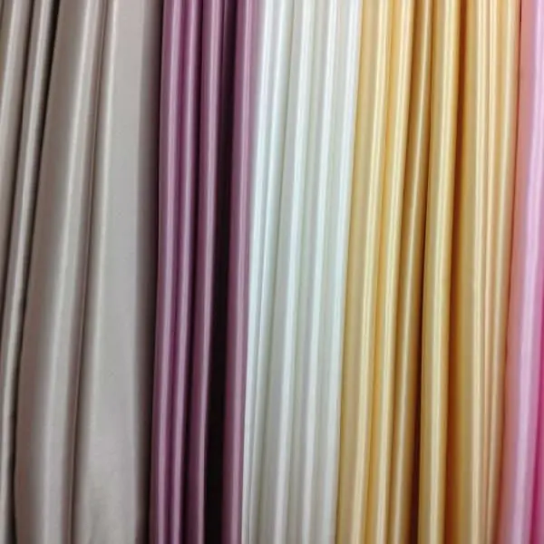 Colorful poly satin curtain fabric