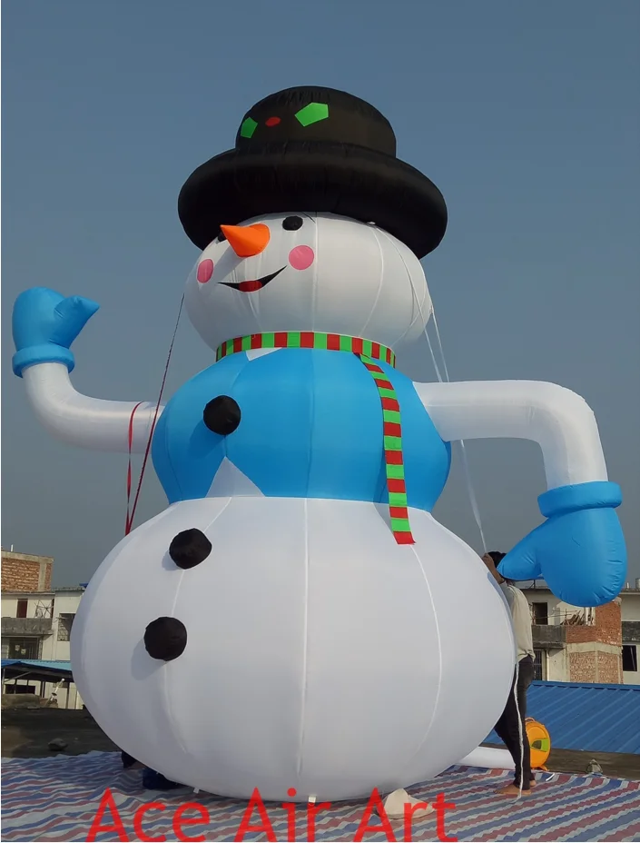 Large Inflatable Christmas Snowman Decoration with LED Lamp Model Air Blower Accessories 1-Year Warranty for Rental