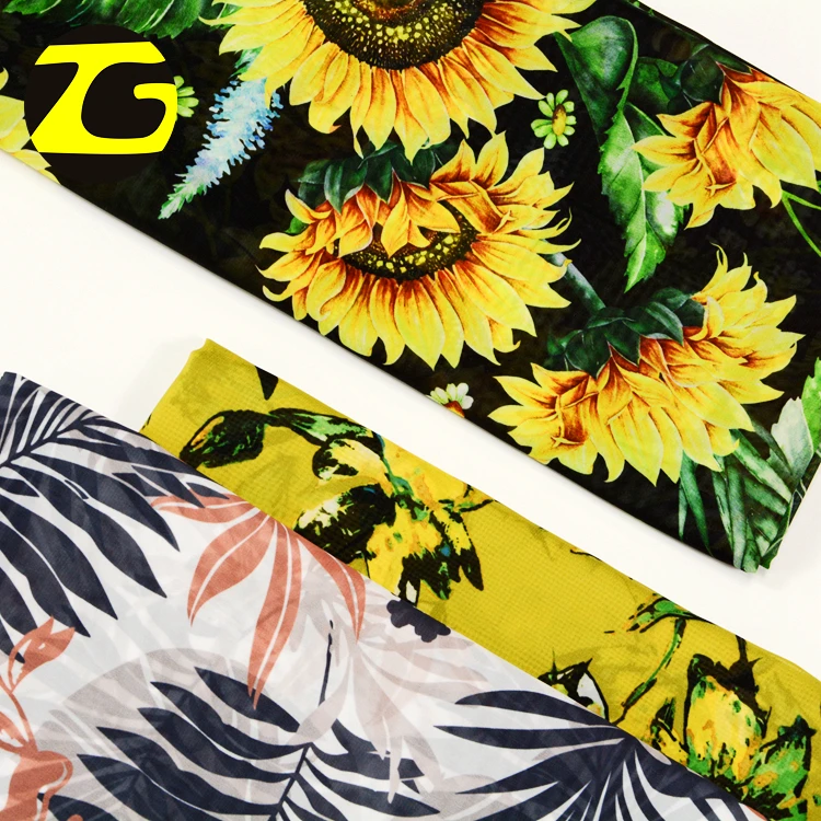 Polyester italian chiffon fabric custom making floral woven chiffon fabric digital printed for skirts