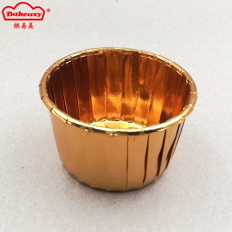gold aluminum foil cupcake liner cupcake liners disposable cupcake holder paper baking cups 5cm Base 3.8cm Height
