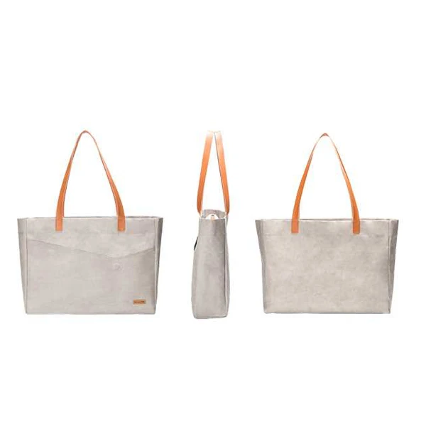 2018 New Style Custom Durable Recyclable Washable Black Brown White Tote Kraft Paper Shopping Bag