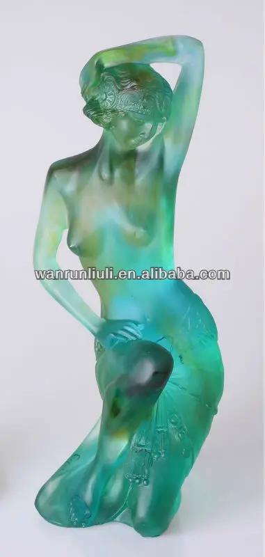 European popular art colorful lady crystal statue