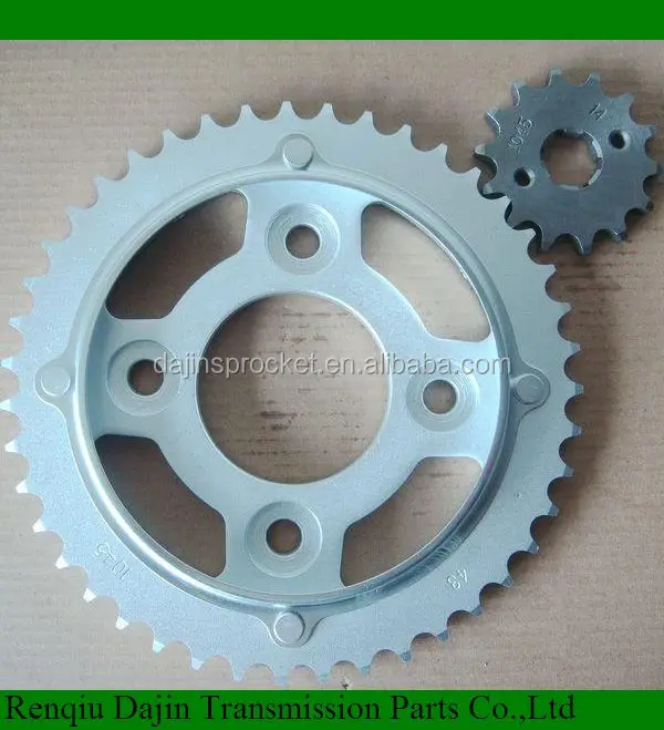 Dajin 1023 bajaj complete chain and sprocket/motorcycle parts chain sprocket/suzuki ax100 parts