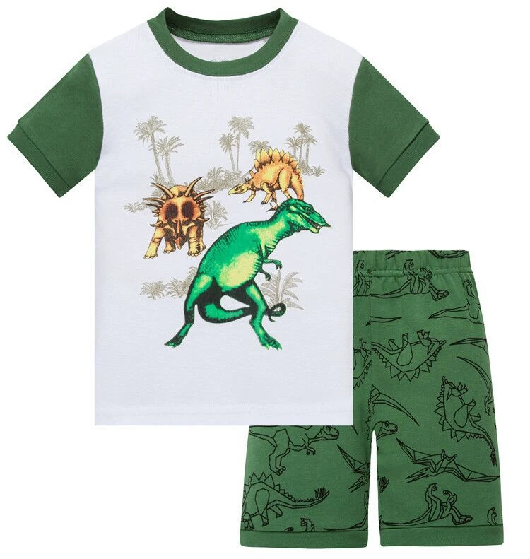 Детские пижамы, хлопковые пижамы, детские пижамные комплекты с коротким рукавом для мальчиков