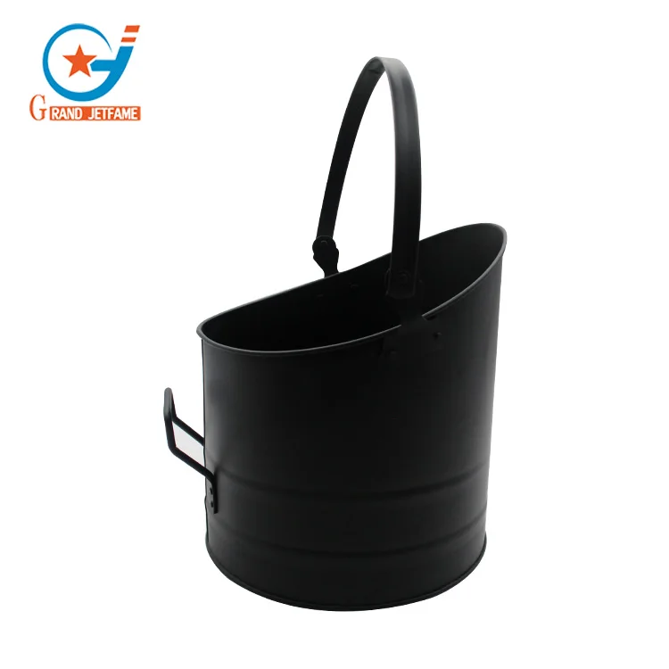 Черный металлический каминный аксессуар одно обработанное угольное ведро