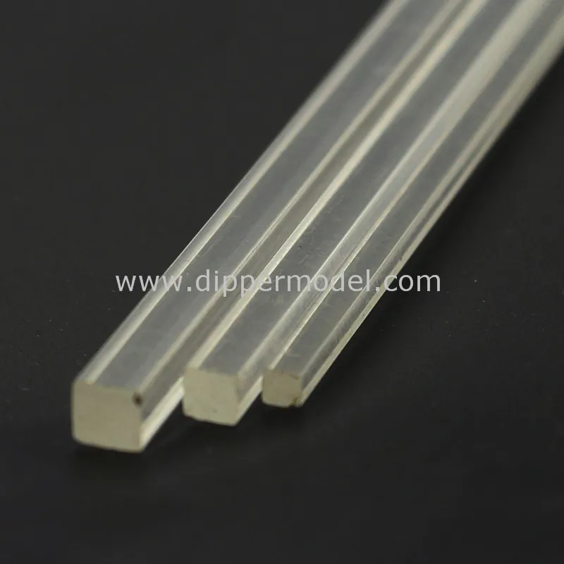 Architecture scale model materials plastic clear solid square/triangle acrylic rod