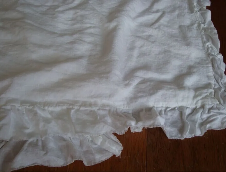 100% pure French linen ruffle duvet cover set