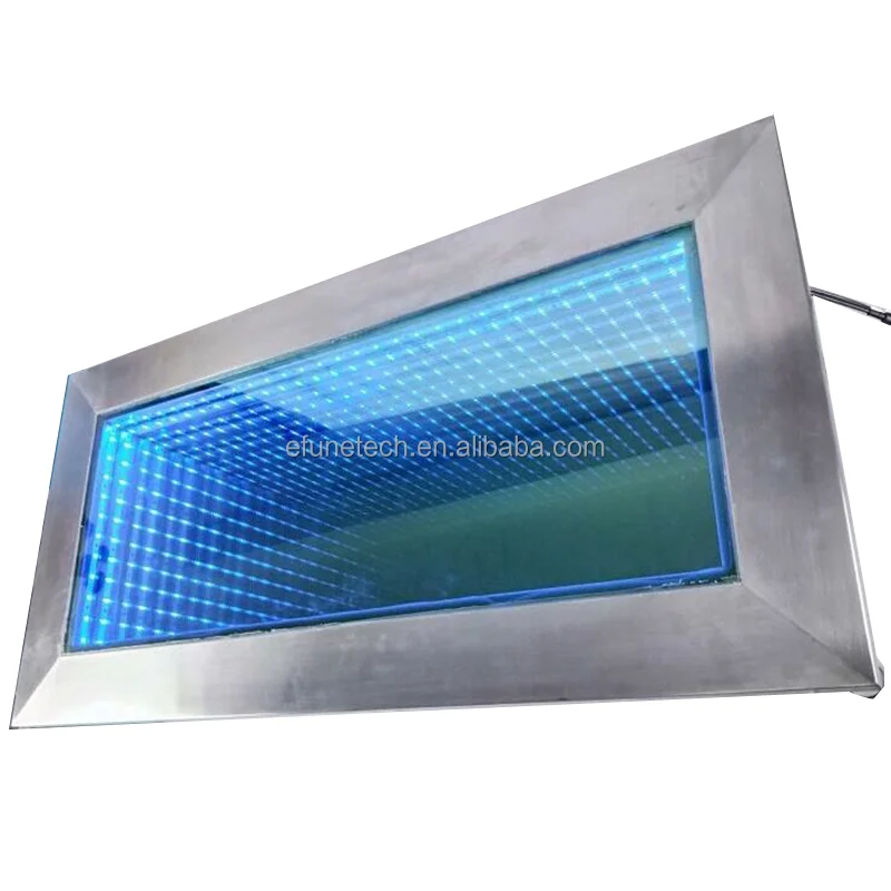 interactive bar furniture infinity table light up illuminated infinity led desk with remote control