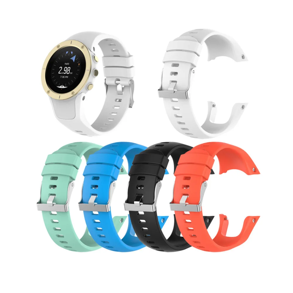 Ремешок для Suunto Spartan Trainer HR сменный мягкий силиконовый браслет с металлической пряжкой