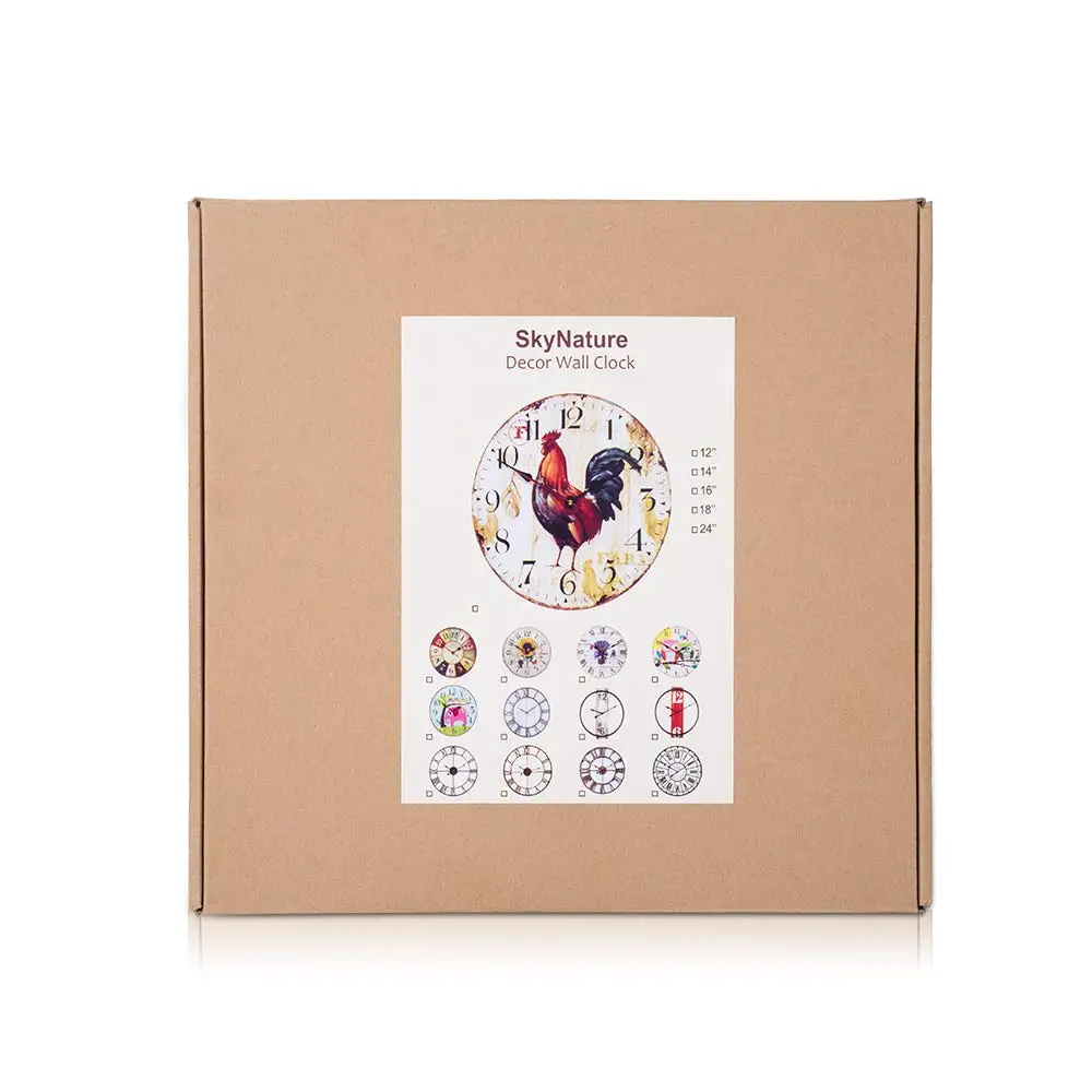 Light Weight Classical Retro Arabic Numerals Silent Wooden Ornament Decorate Vintage Wall Clock