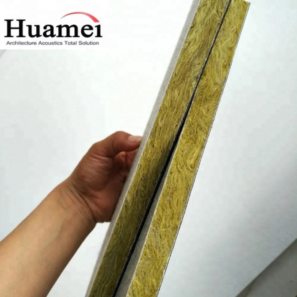 black glass wool face rock wool panel for cinema