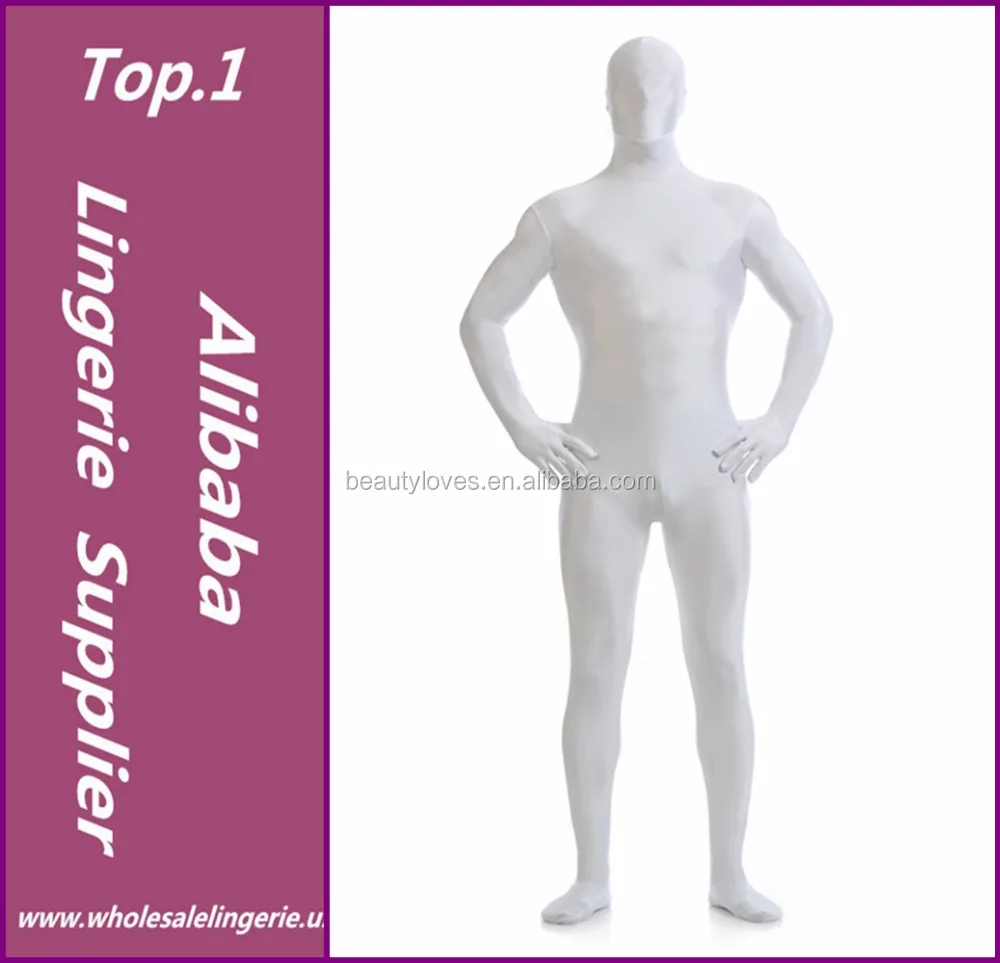 WHITE Unicolor Zentai Suit Full Body Suit Lycra Unitard Spandex Suit Catsuit Halloween Costumes
