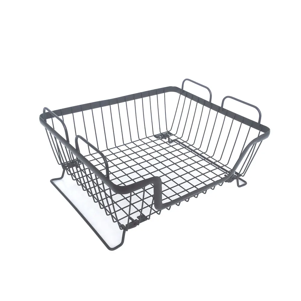 Decorative Rustic Rectangular Kitchen Cabinet Stacking Iron Wire Basket
