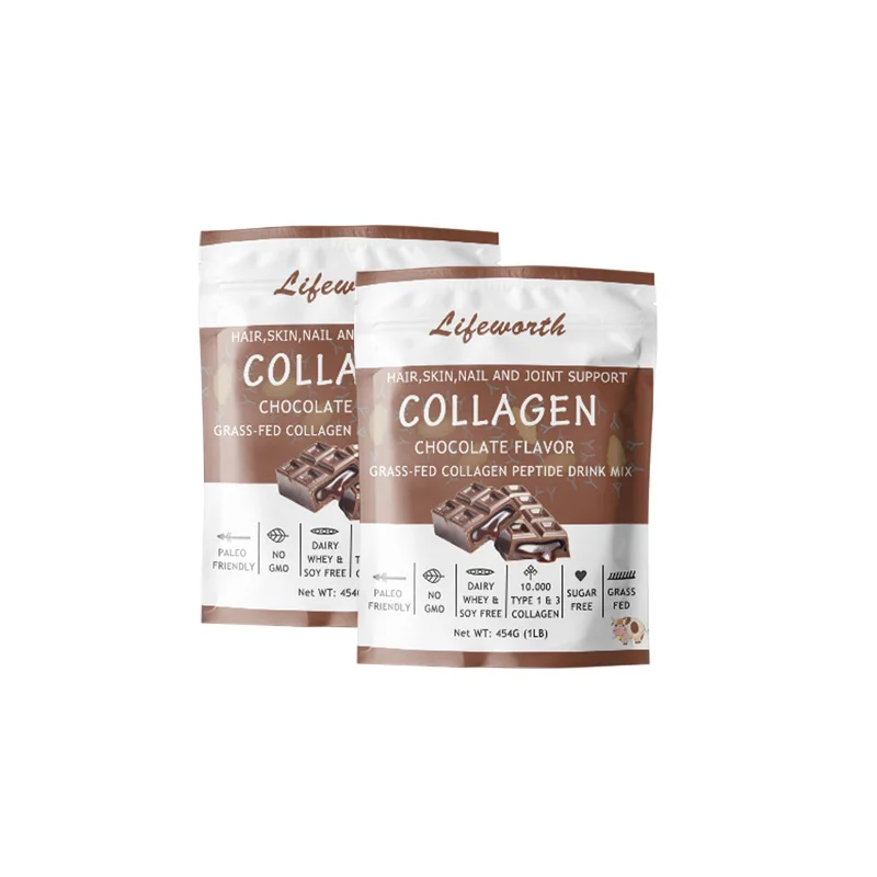 Lifeworth chocolate bovine collagen peptide powder drink