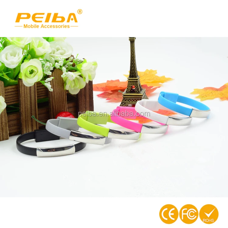 
Custom Logo 2in1 Bracelet Style Cord USB Charging Cable For iPhone 