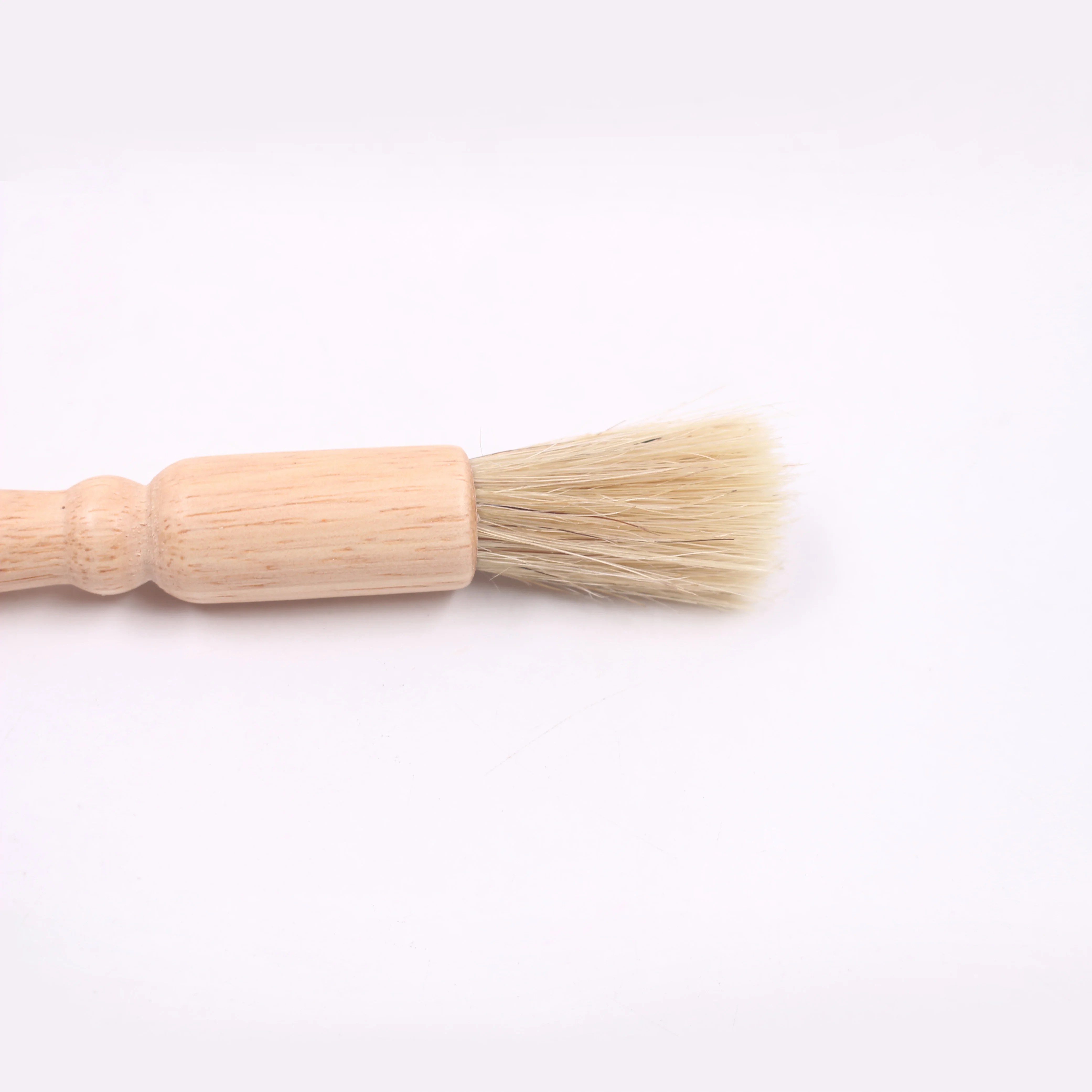 Pig Hair Cleaning Brushes Roasted Brush BBQ Oil Brush with Rubber Wood Handle