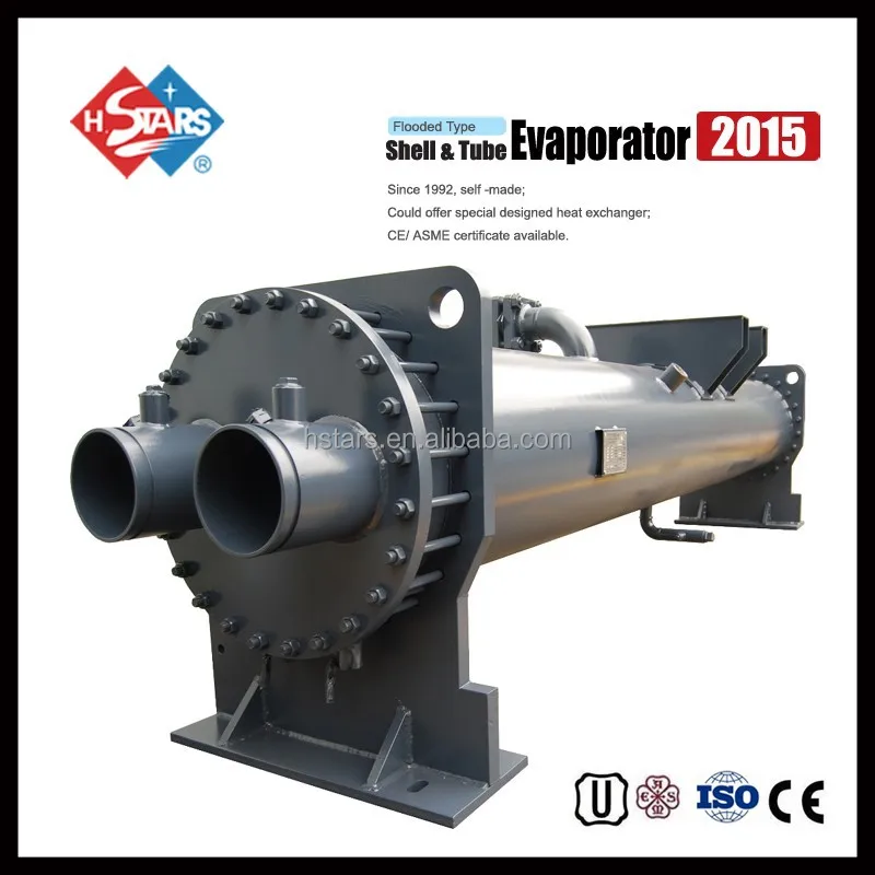 Shell and Tube Heat Exchangers Flooded evaporator,industrial chiller evaporator,refrigerator evaporator