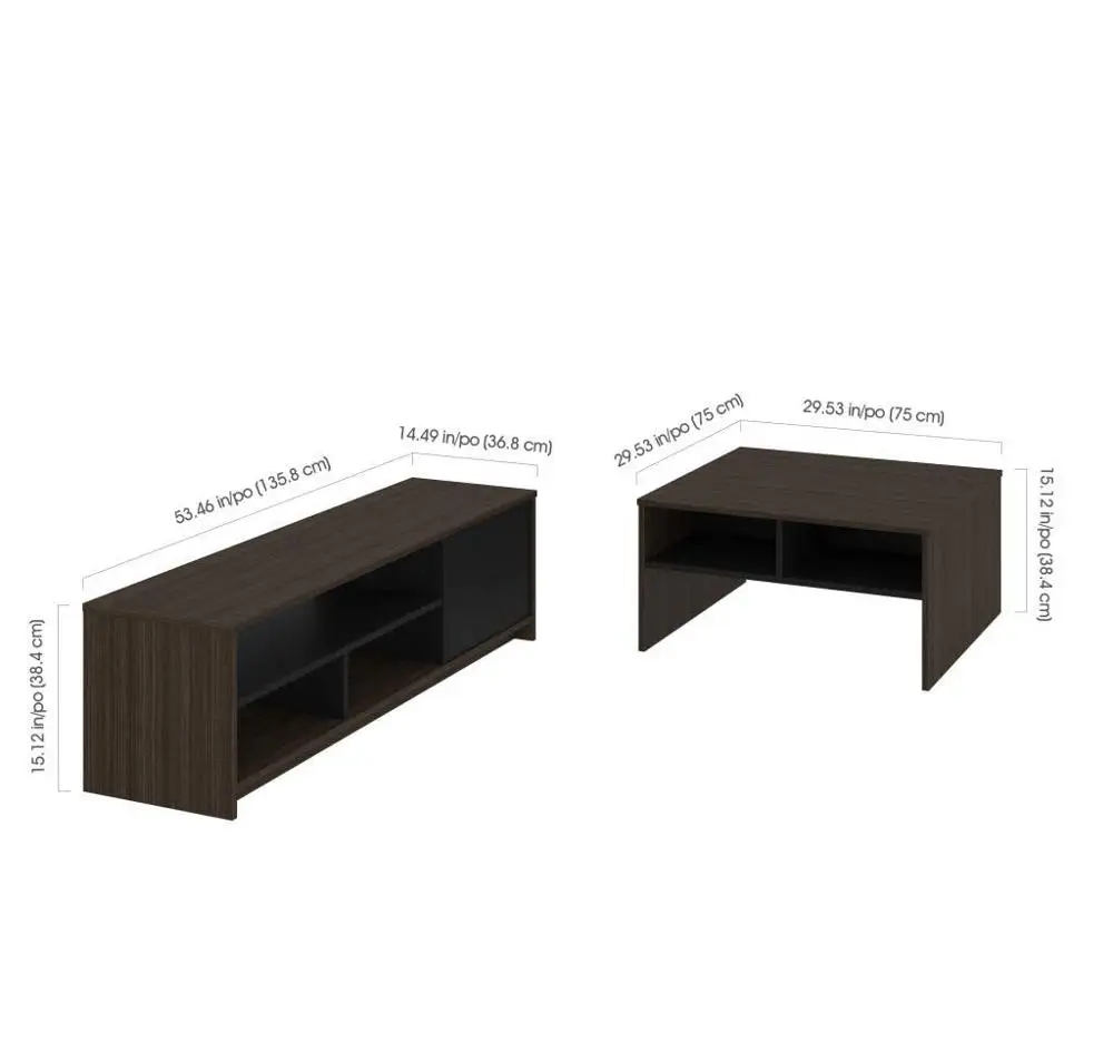 2-Piece Storage Coffee Table and TV Stand Set