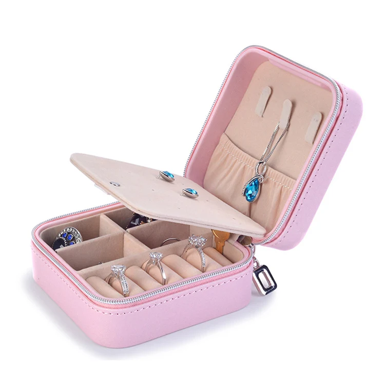 Небольшой портативный органайзер для косметики и ювелирных украшений из искусственной кожи, оптовая продажа, коробка-органайзер для ювелирных украшений