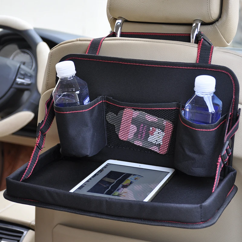 Premium Oxford 600D Foldable Car Back Seat Organizer With Tray