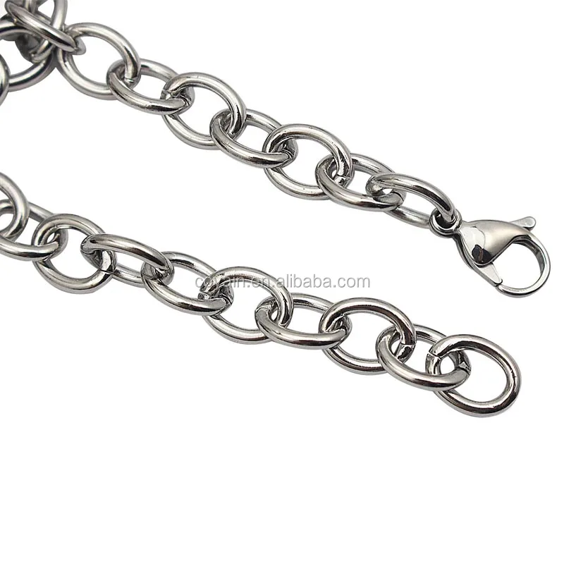 Classes Plain Heart 316L Stainless Steel Charms Metal Love Bracelet