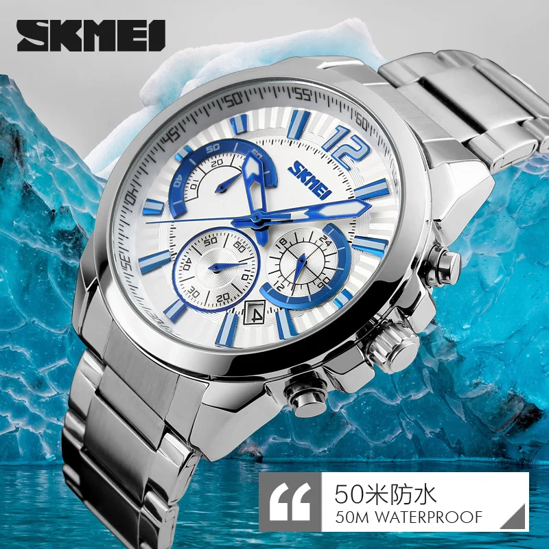Best selling watch japan movt quartz watches stainless steel back 3atm water resistant Skmei  watches men wrist luxury