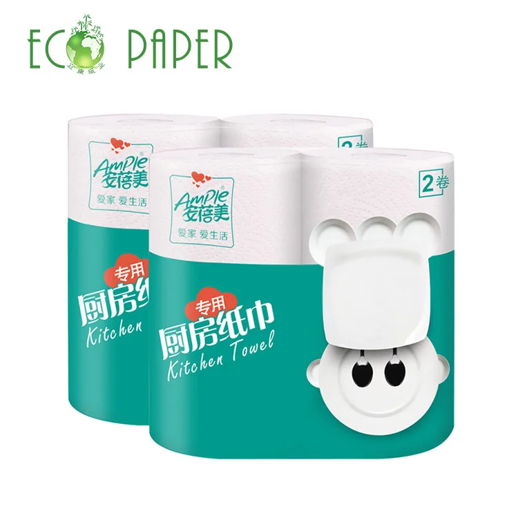2ply Высококачественная впитывающая кухонная Бумага для полотенец, рулон бамбуковой целлюлозы, водопоглощение 21 г/м2, требования заказчика